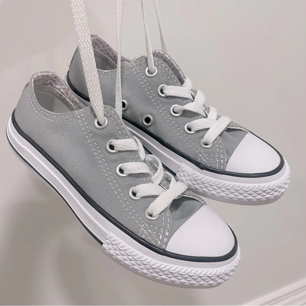 Converse Toddler Shoes Size 11 All Star Double Tongue Low Sneakers 656869F Gray